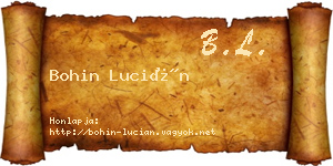 Bohin Lucián névjegykártya